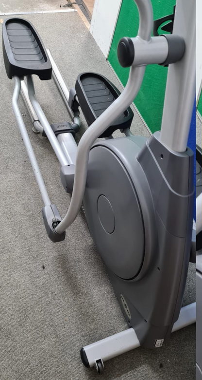 Circle Fitness E6 elliptical trainer featuring 20-inch stride, 16 resistance levels, and padded pedals for low-impact cardio