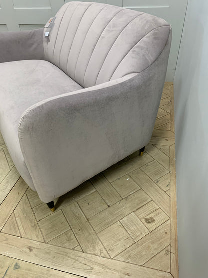 Close-up of the fluted back detail on a John Lewis Meghan petite velvet sofa