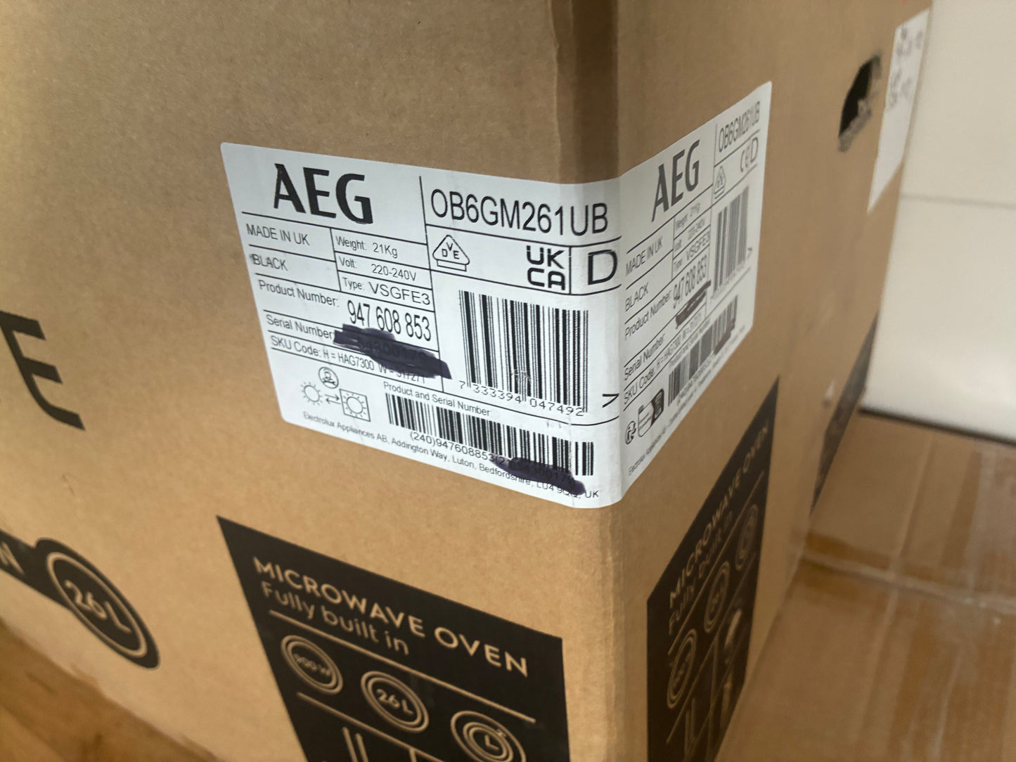 AEG OB6SM261UB 6000 Series Built-In Combination Microwave Oven