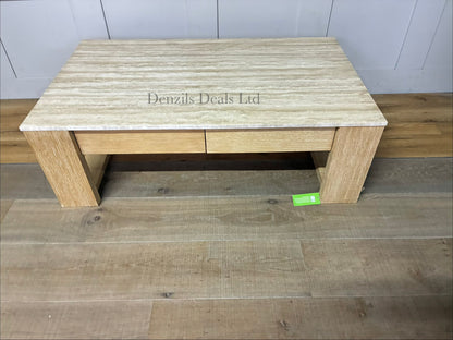 Pottery Barn Travertine Coffee Table, Fog Rrp £999 R2