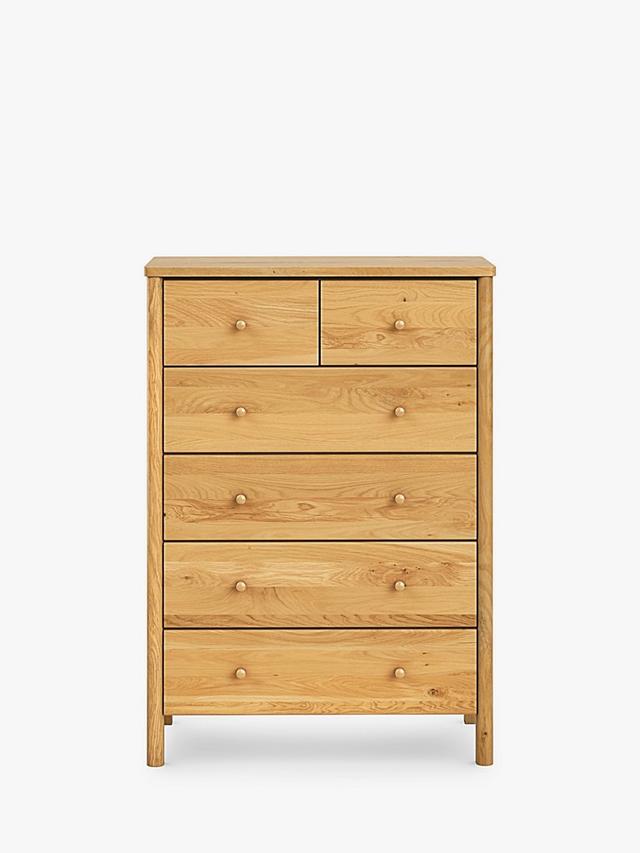 John Lewis Spindle 6 Drawer Chest, Oak Rrp £549 R20