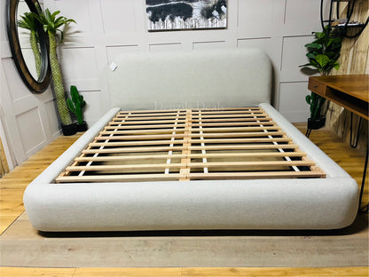 West Elm Laurent Upholstered Bed Frame, Super King Size, Natural Rrp £1699