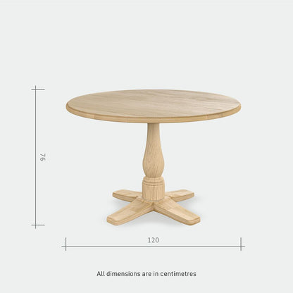 Oak FurnitureLand Round Dining Table, Henley, Natural Oak RRP £860