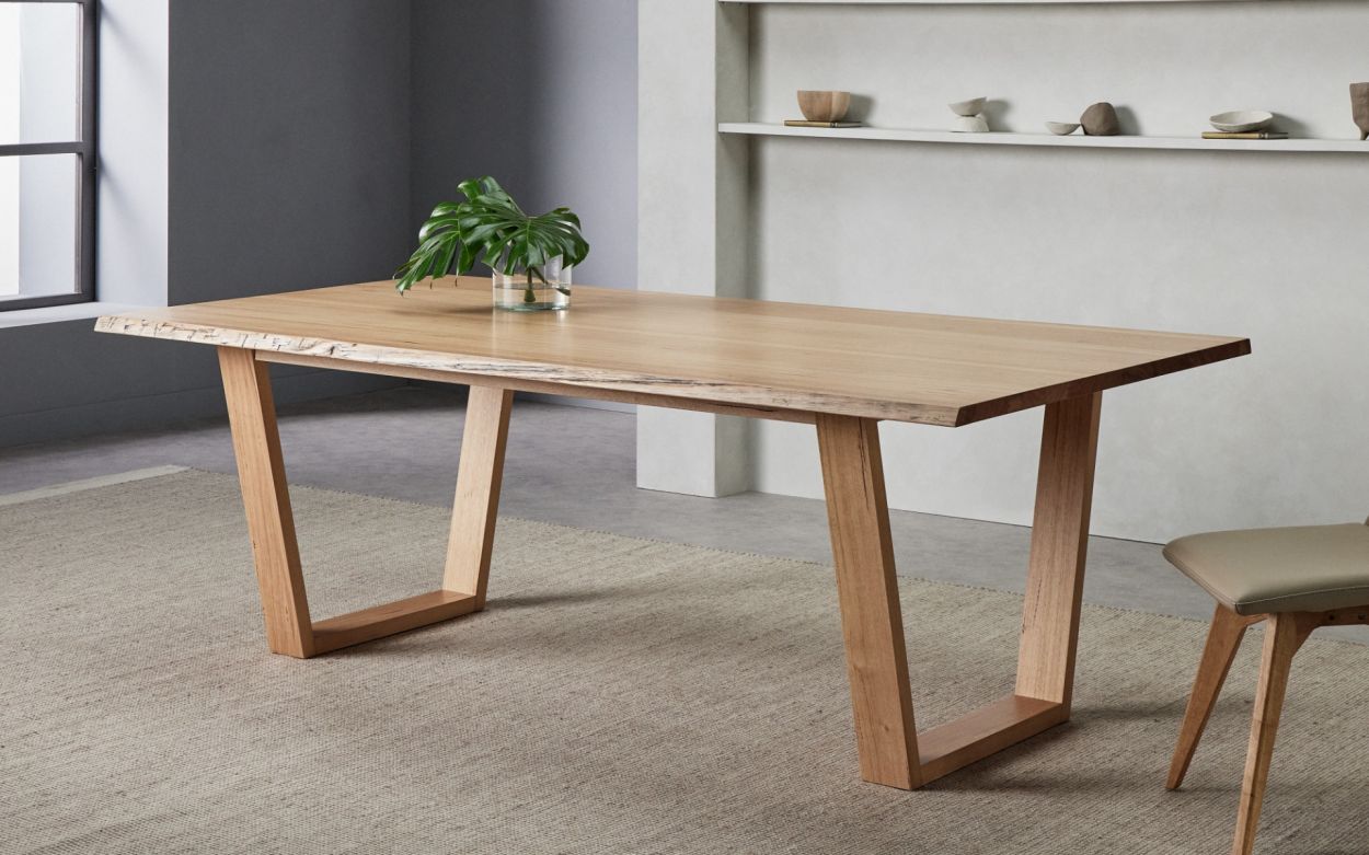 nick scali Blox Dining Table Australian Oak with Geometric Legs  #2