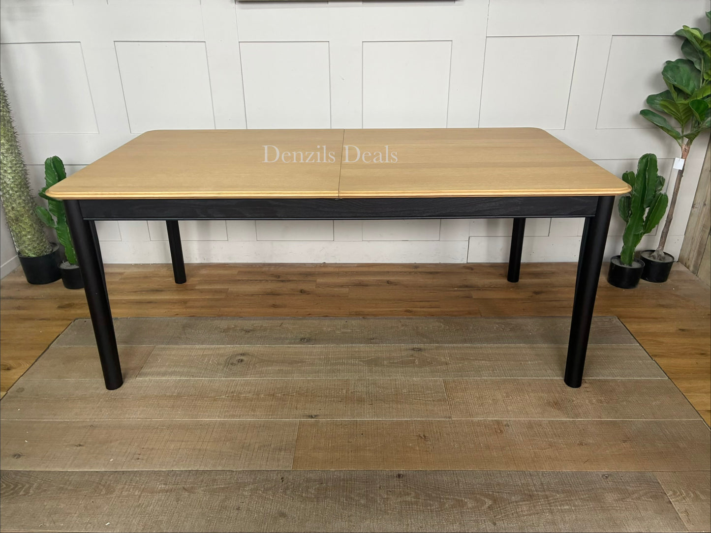 John Lewis Stanton Extending Dining Table, Oak/Black Rrp £799