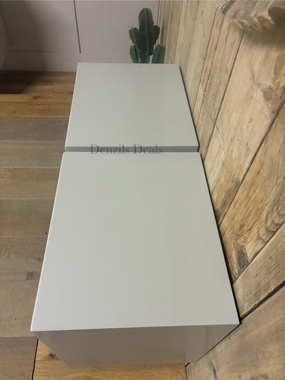 West Elm Modernist Wood & Lacquer Bedside Tables X2