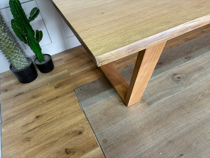 nick scali Blox Dining Table Australian Oak with Geometric Legs  #1
