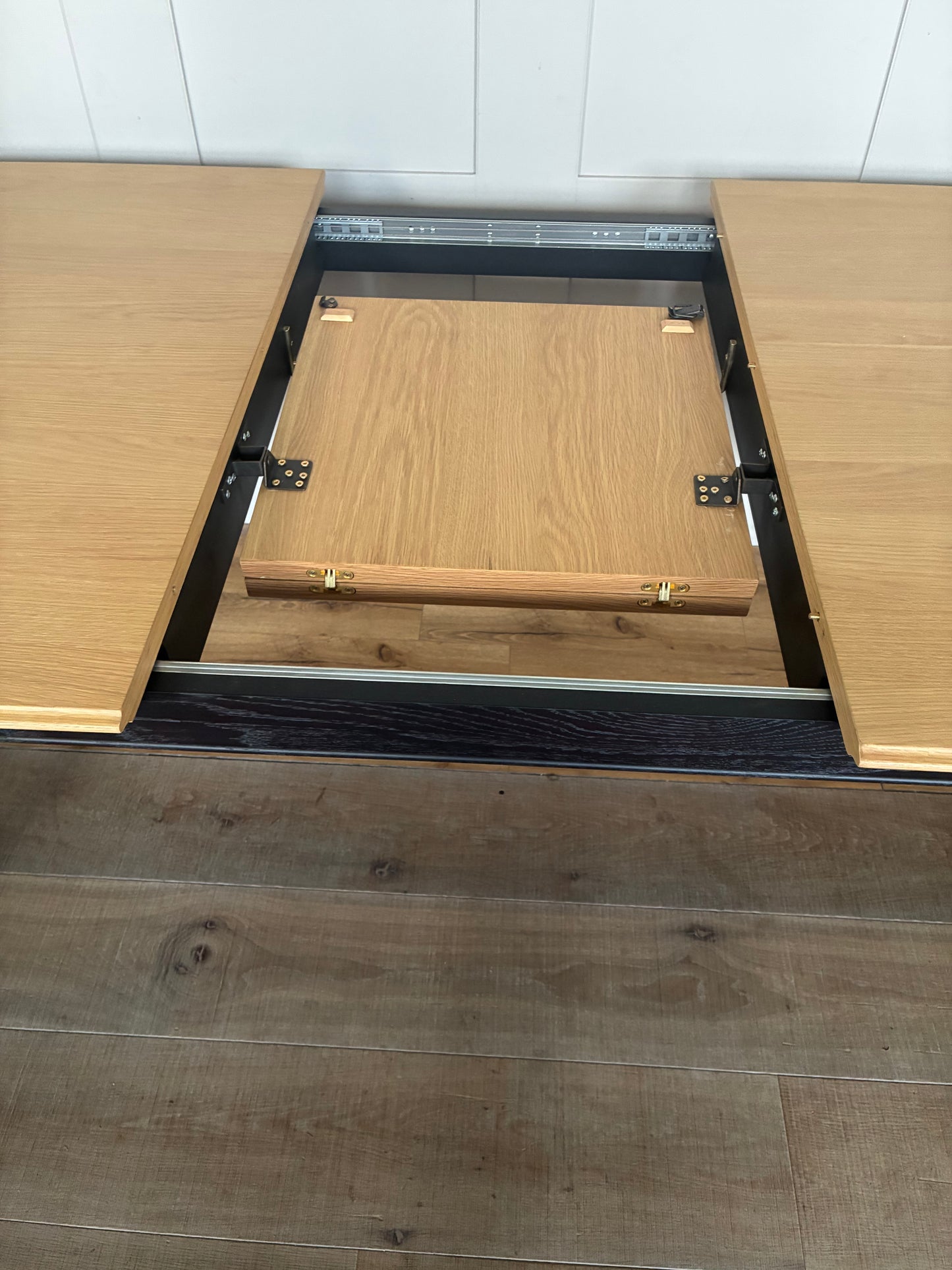 John Lewis Stanton Extending Dining Table, Oak/Black Rrp £799