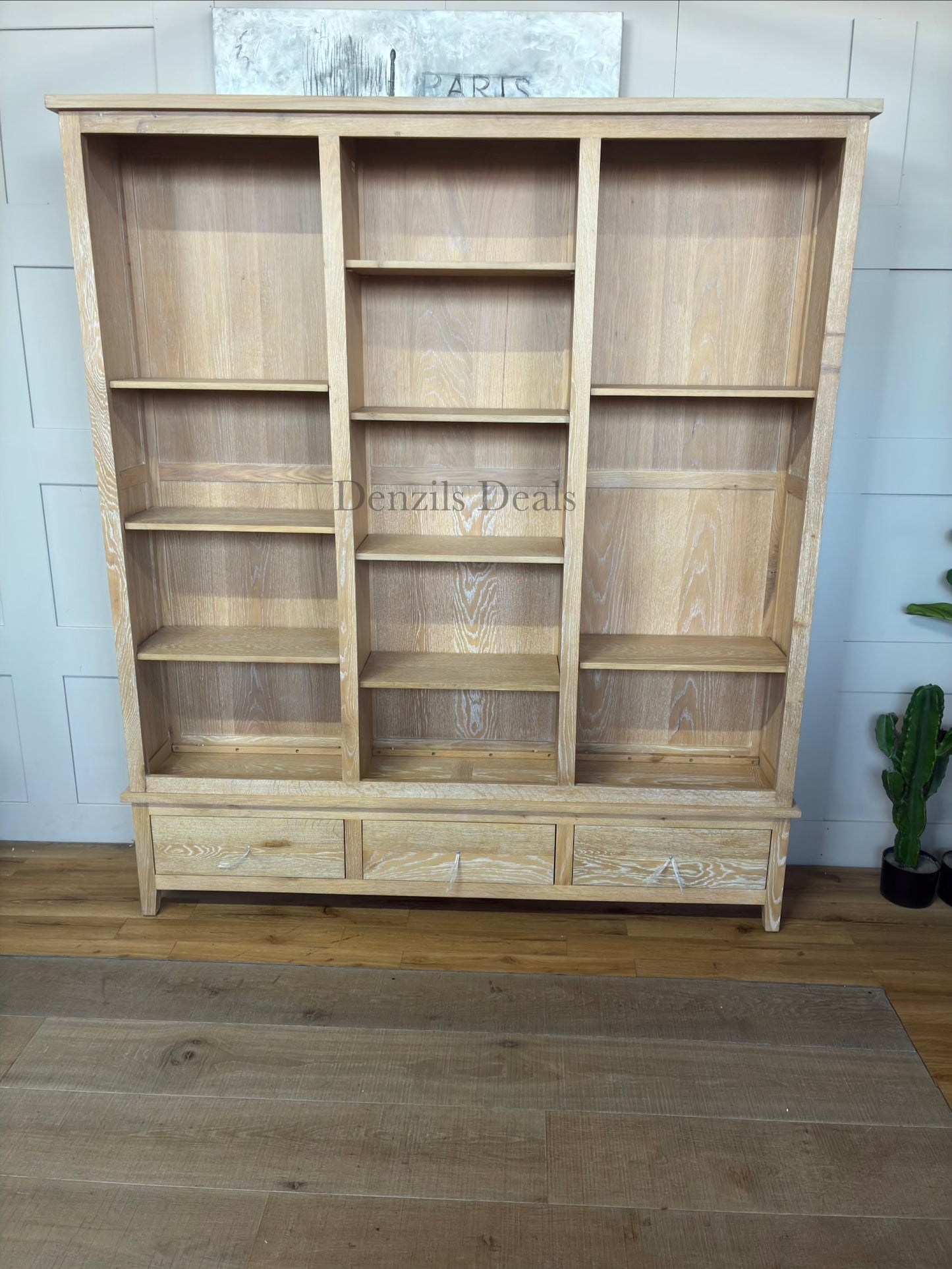 INGLESHAM WHITEWASH OAK Grand Bookcase Rrp £1450