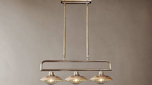 Nkuku Chakai Mango Wood Bar Pendant Antique Rrp £575 (chr)