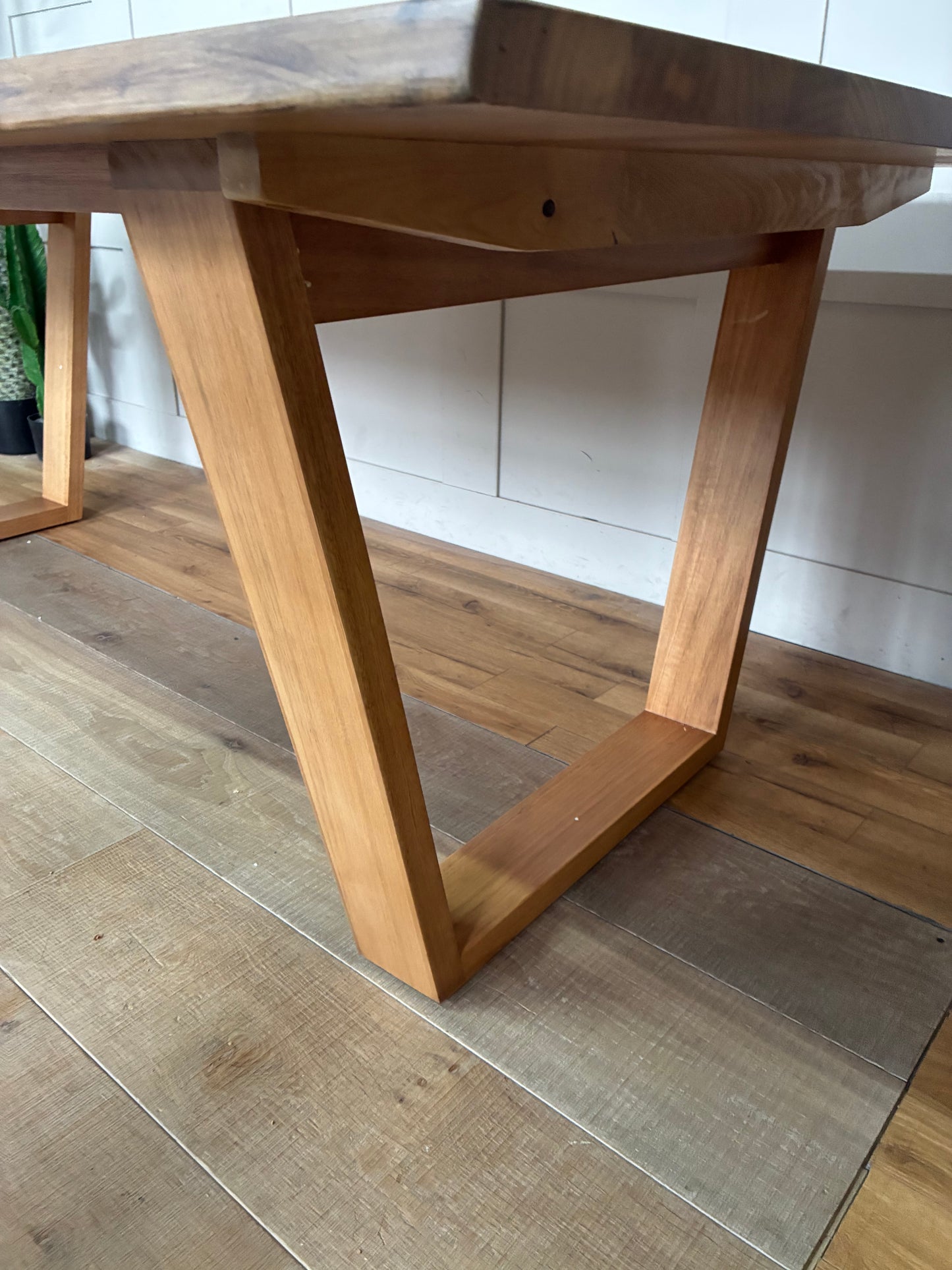 nick scali Blox Dining Table Australian Oak with Geometric Legs  #2