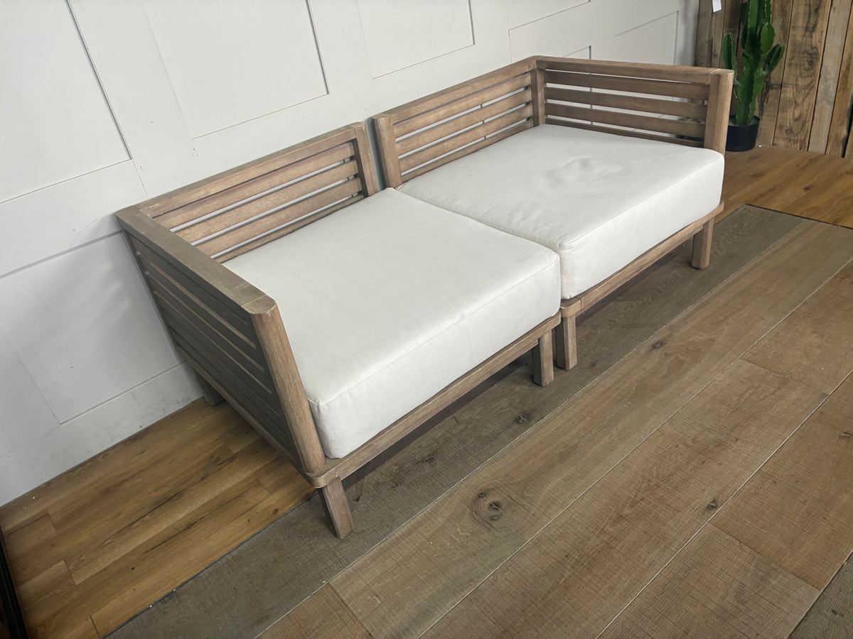 John Lewis Coast Eucalyptus Wood Garden Corner Unit Chairs Wood Rrp £598