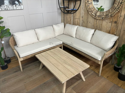 John Lewis Burford 5-Seater Woven Corner Garden Sofa & coffee Table Rrp £1390