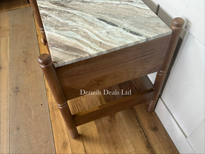 Anthropologie Amelia Marble-Top Nightstand R56