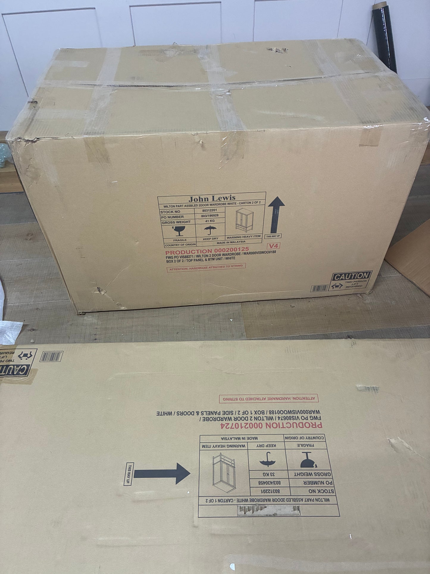 John Lewis Wilton 2 Door Wardrobe, white R8