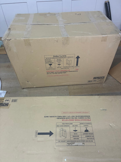 John Lewis Wilton 2 Door Wardrobe, white R8