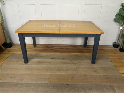 DFS Country Living Maud extending dining table in navy and oak.