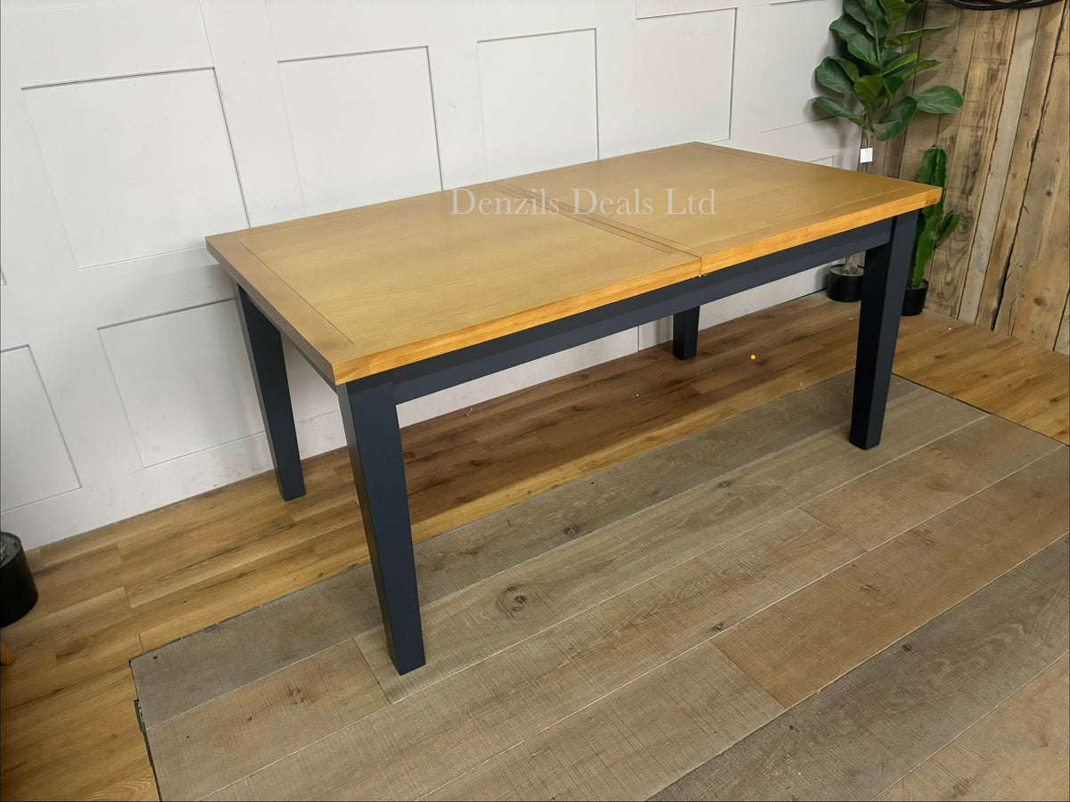 DFS Country Living Maud extending dining table in navy and oak.