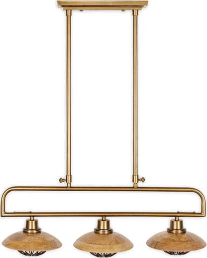 Nkuku Chakai Mango Wood Bar Pendant Antique Rrp £575 (chr)