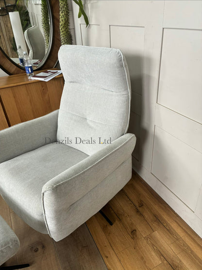 John Lewis Relaxed Recliner Armchair & Footstool, Metal Leg, Grey Chenille