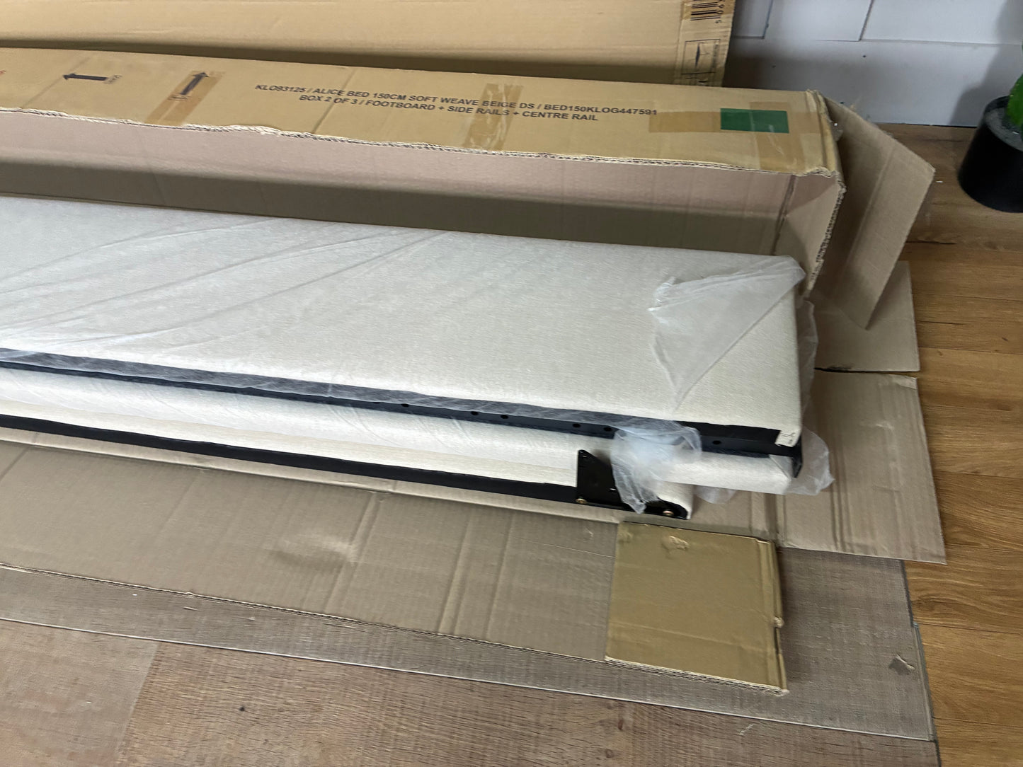 John Lewis Alice Upholstered Bed Frame, King Size Weave Beige Rrp £599