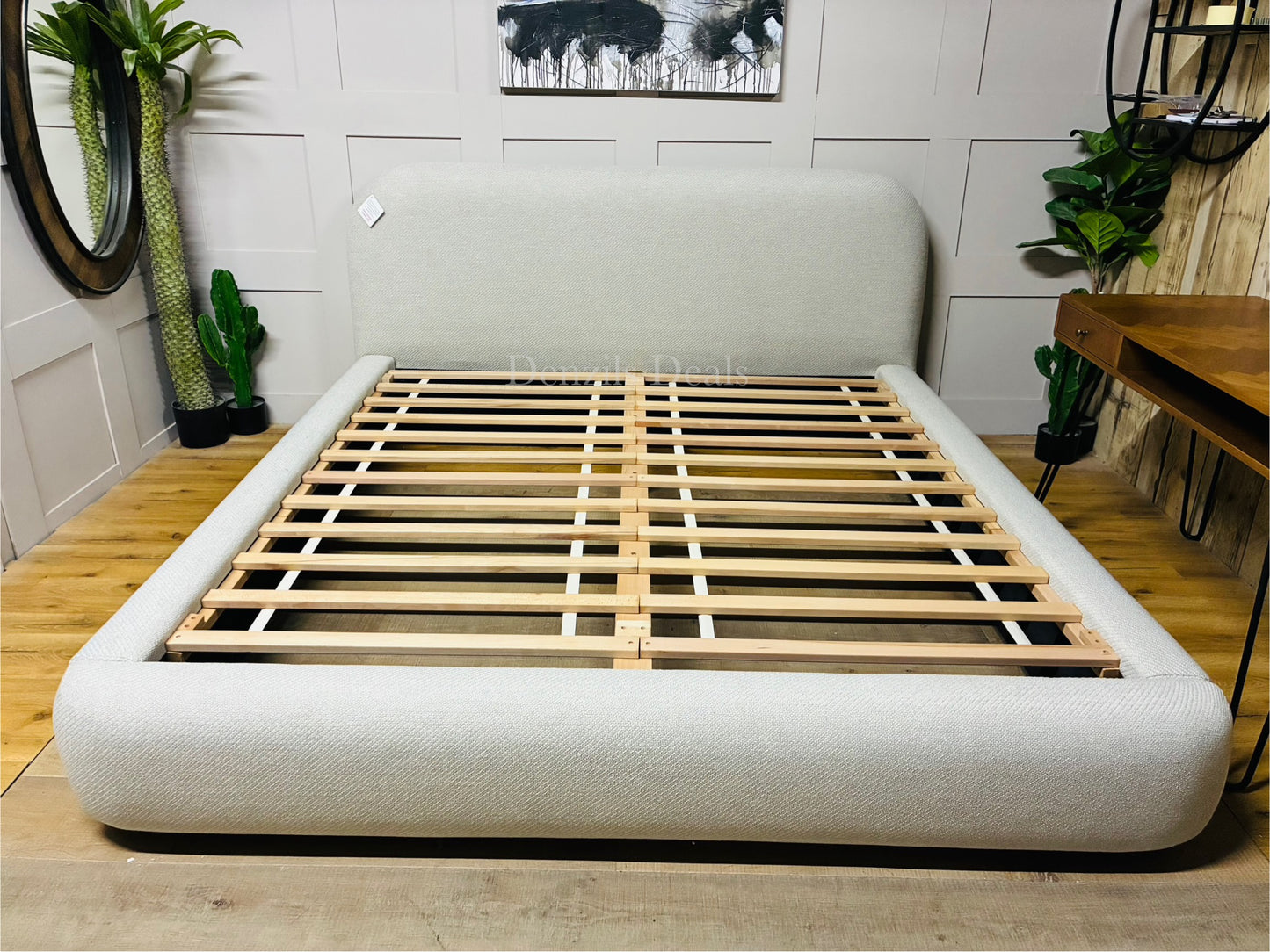 West Elm Laurent Upholstered Bed Frame, Super King Size, Natural Rrp £1699