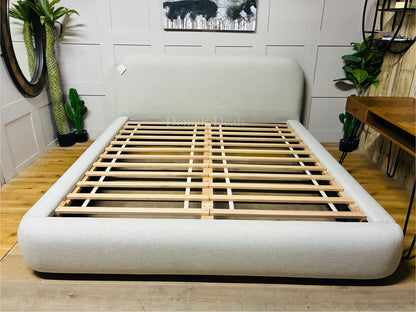 West Elm Laurent Upholstered Bed Frame, Super King Size, Natural Rrp £1699