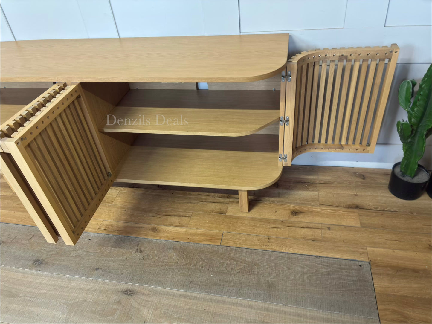 John Lewis Slatted TV Stand Sideboard for TVs up to 60", Oak Rrp £749