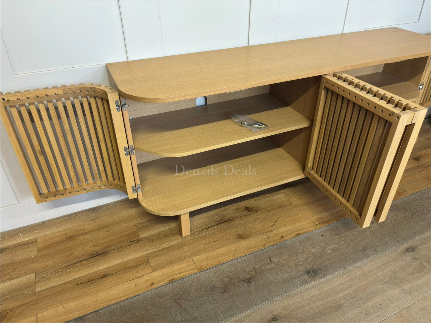 John Lewis Slatted TV Stand Sideboard for TVs up to 60", Oak Rrp £749