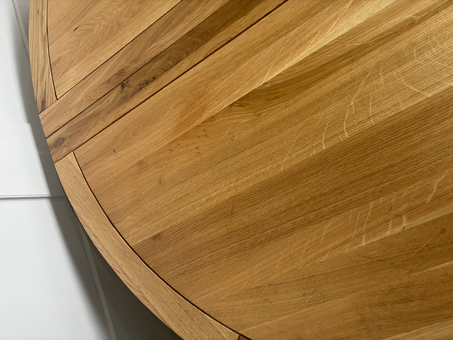 Knightsbridge 6 Seater Round Extendable Dining Table, Natural Solid Oak by oak furnitureland