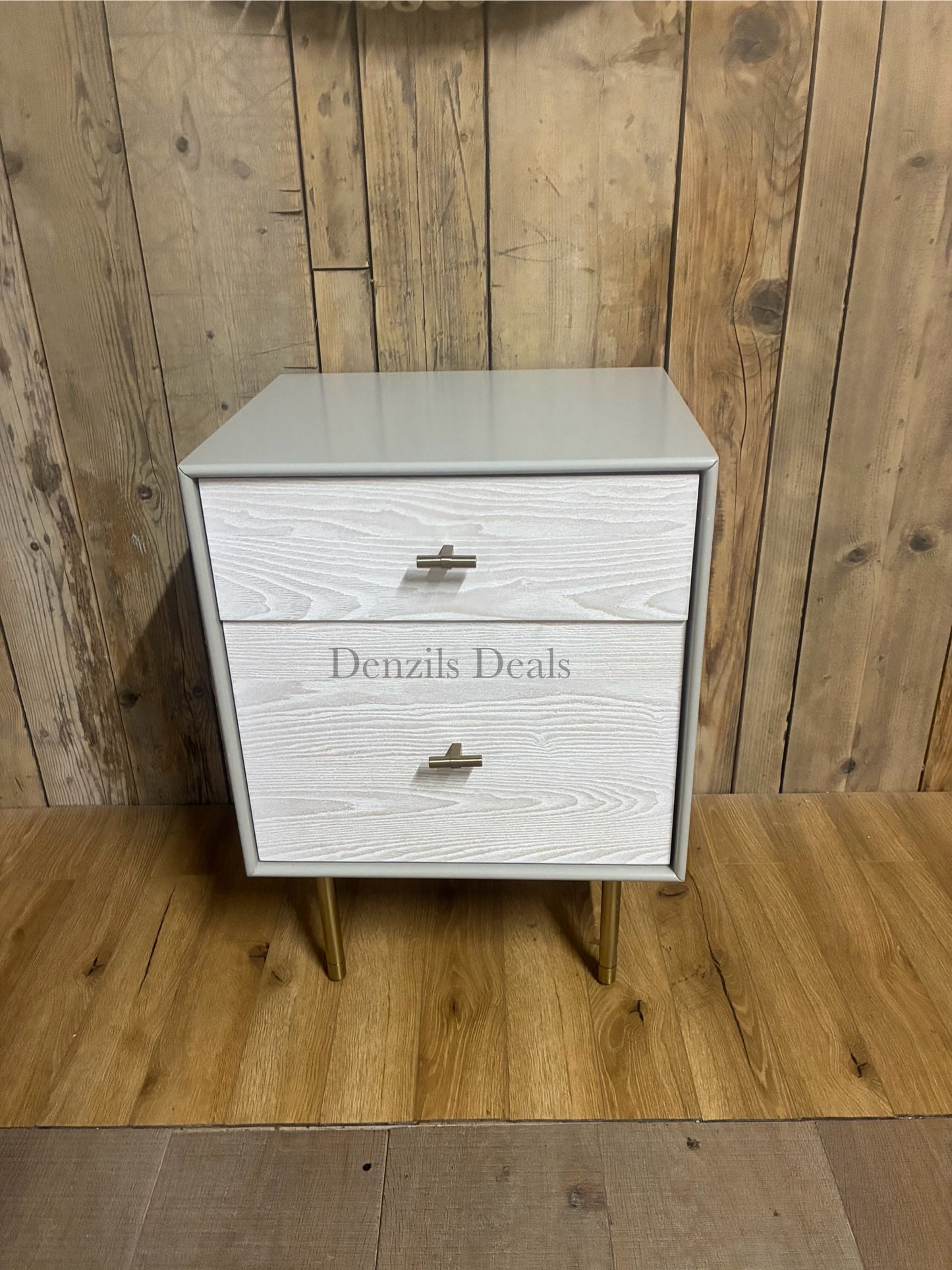 West Elm Modernist Wood & Lacquer Bedside Tables X2