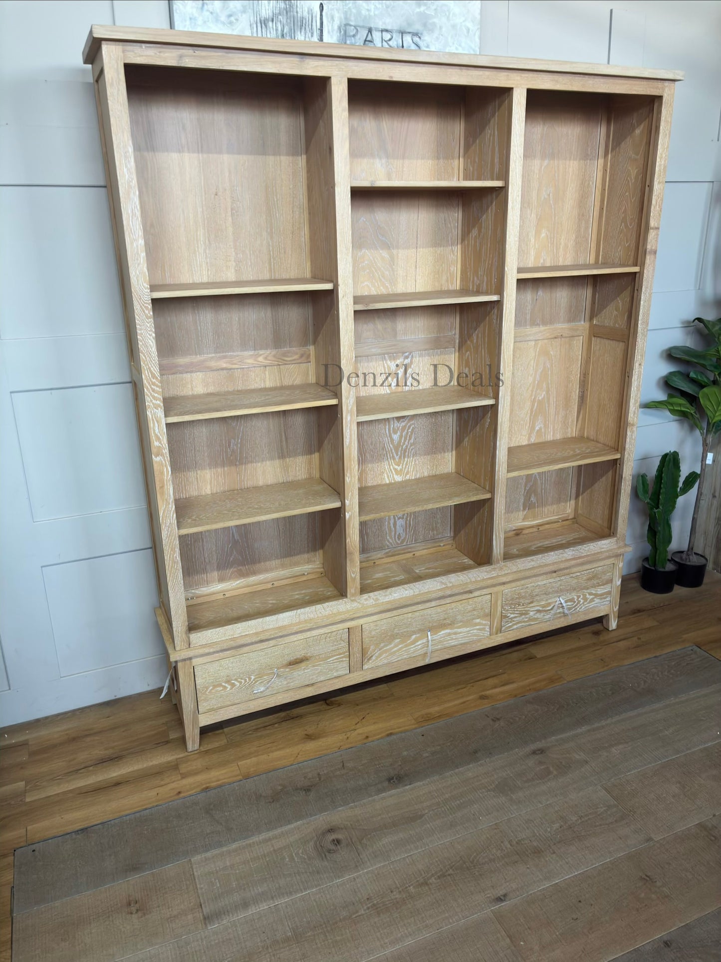 INGLESHAM WHITEWASH OAK Grand Bookcase Rrp £1450