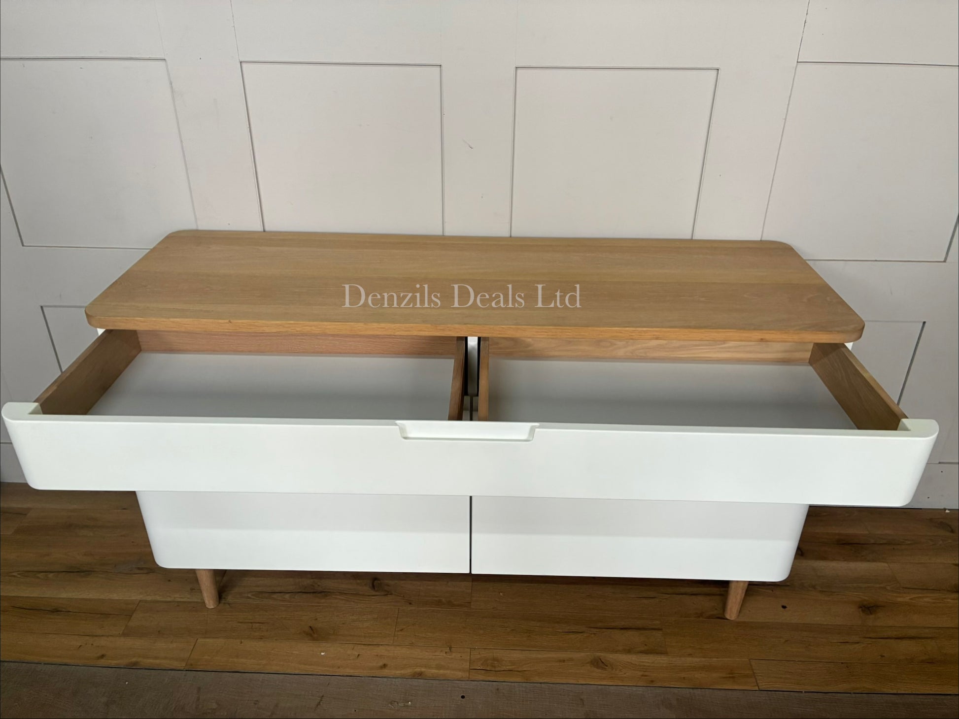 Ebbe Gehl for John Lewis Mira wide sideboard in white and oak.