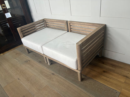 John Lewis Coast Eucalyptus Wood Garden Corner Unit Chairs Wood Rrp £598