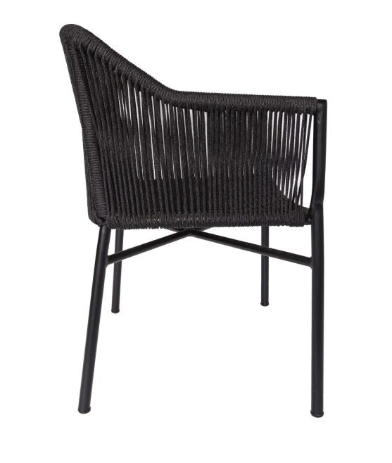 BOGART ROPE CARVER BLACK PAIR OF CHAIRS, set of 2