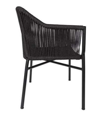 BOGART ROPE CARVER BLACK PAIR OF CHAIRS, set of 2