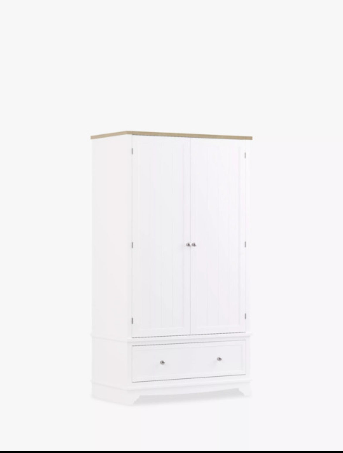John Lewis St Ives Double Wardrobe with 1 Drawer White/Haze R37