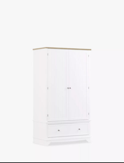 John Lewis St Ives Double Wardrobe with 1 Drawer White/Haze R37
