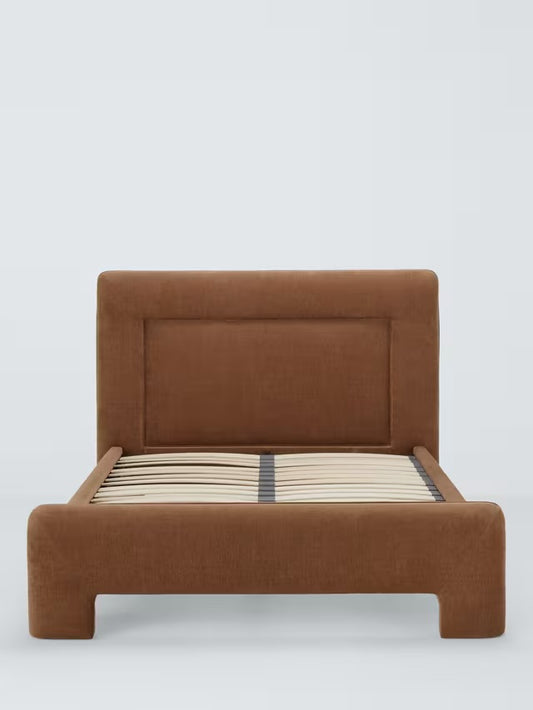 John Lewis Blocky Upholstered Bed Frame, Double, Nutmeg