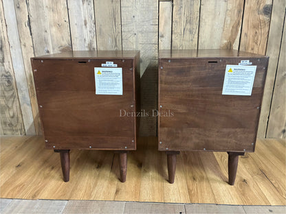2x John Lewis  + Swoon Franklin 2 Drawer Bedside Table, Dark Brown Rrp £518