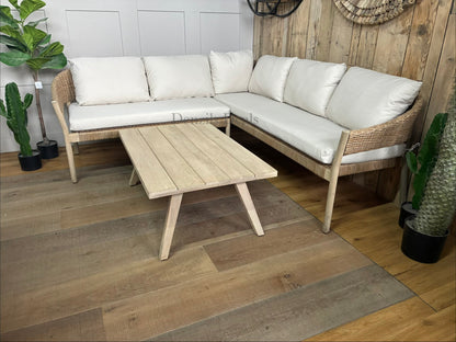 John Lewis Burford 5-Seater Woven Corner Garden Sofa & coffee Table Rrp £1390