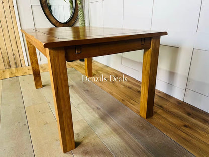 Solid Oak 6-8 Seater Extending Dining Table Rushmere Rustic  OakFurnitureland R2