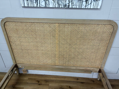 Loaf Ribbon Bed Frame in Rattan and Oak, King Size Rrp £1395