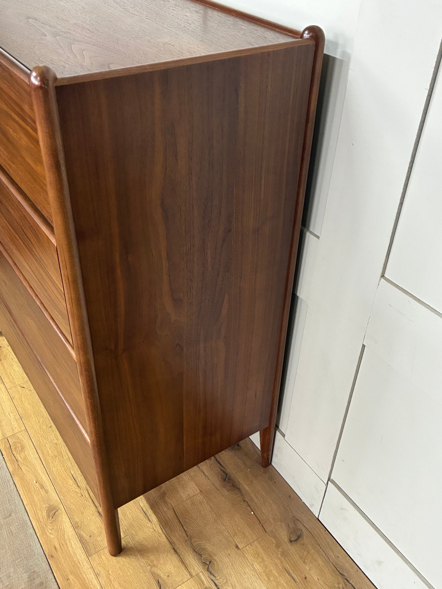 John Lewis Scandi 5 Drawer Wood Chest, Walnut Finish R20 Rrp £649