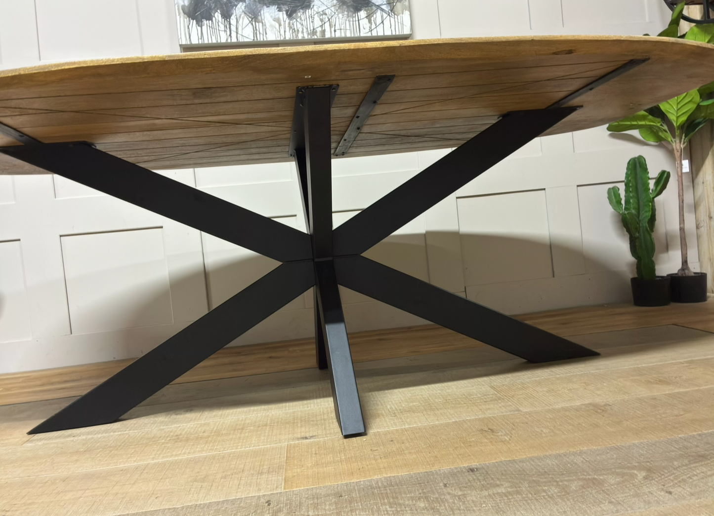 The Java Large Oval X-Leg Dining Table Rrp £879
