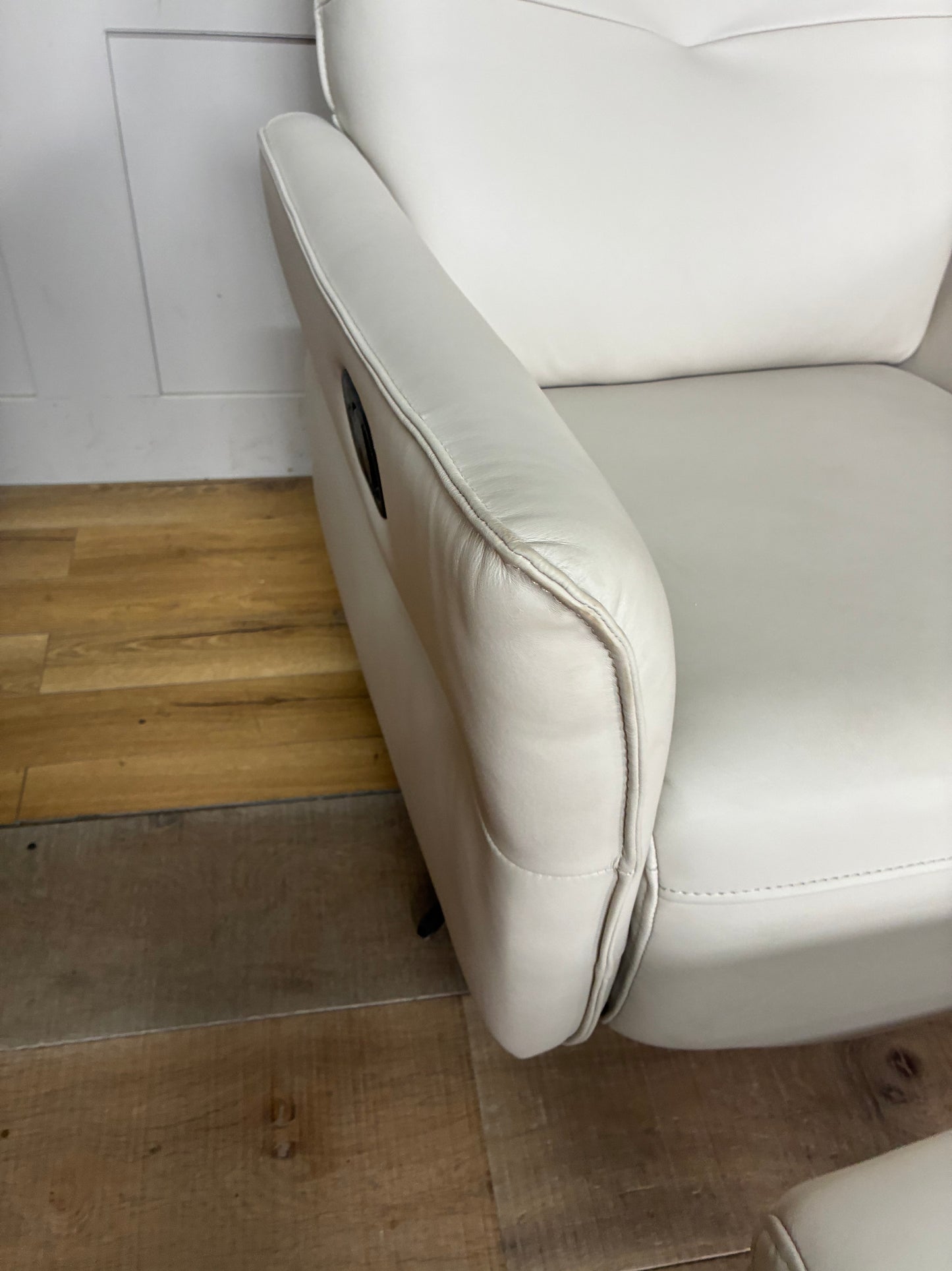 John Lewis Relaxed Recliner Armchair & Footstool, Leather Rrp £949