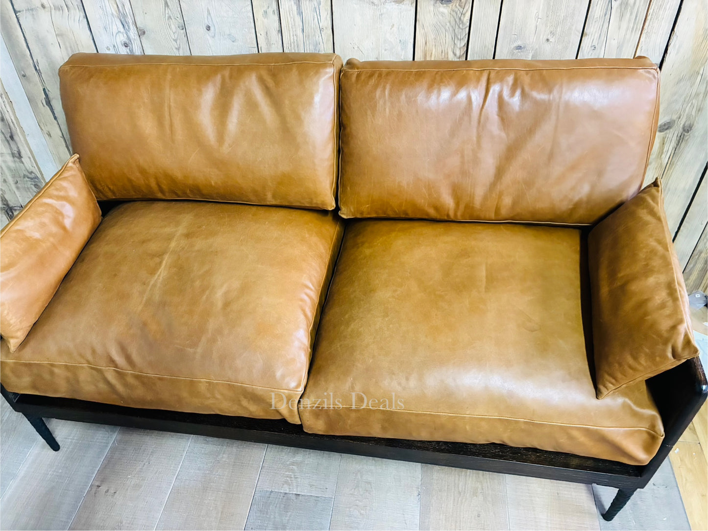 Bradlee 2.5 Seater Leather/oak Sofas Rrp £5000