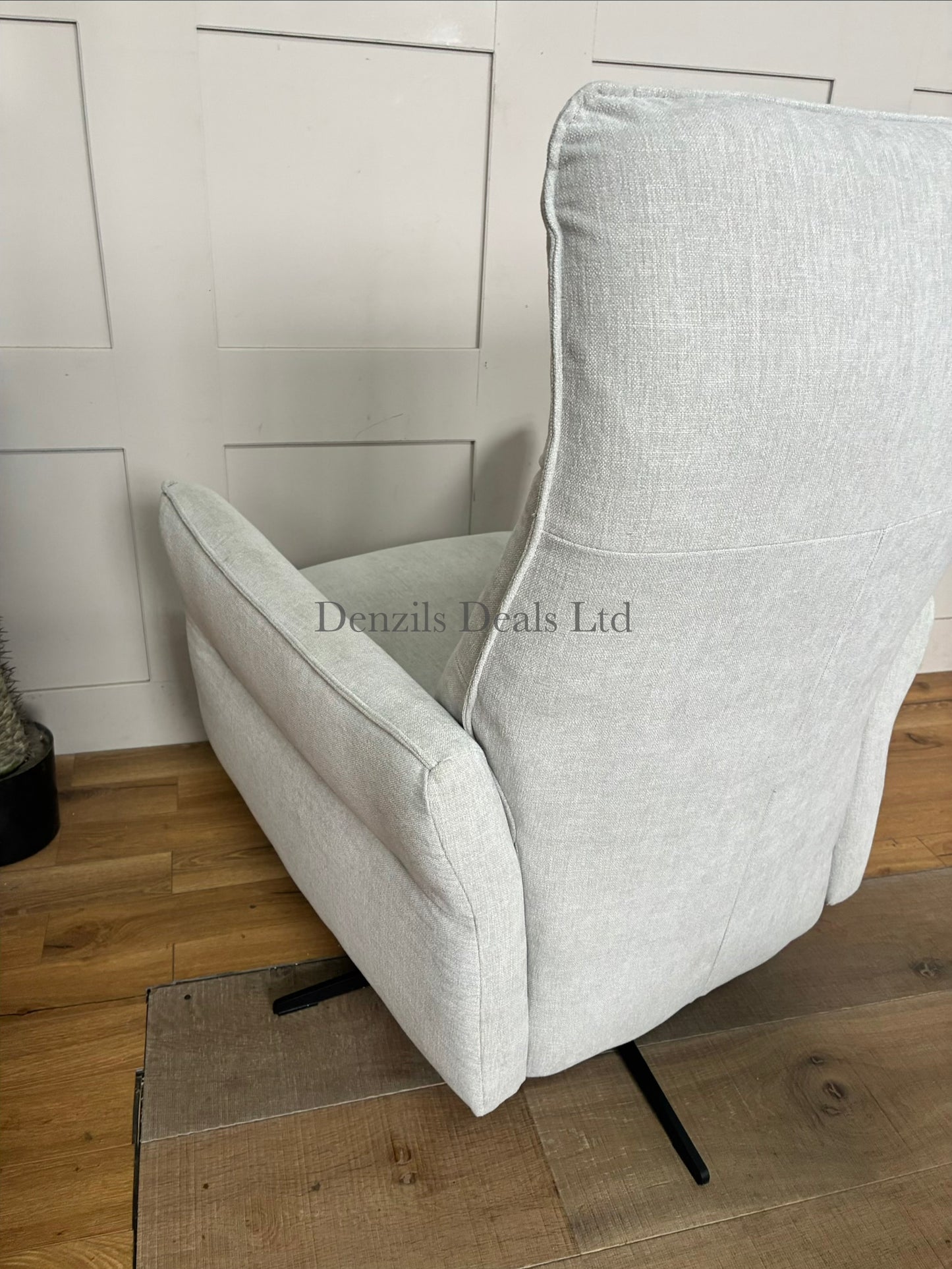 John Lewis Relaxed Recliner Armchair & Footstool, Metal Leg, Grey Chenille