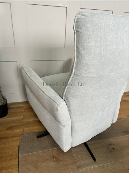 John Lewis Relaxed Recliner Armchair & Footstool, Metal Leg, Grey Chenille