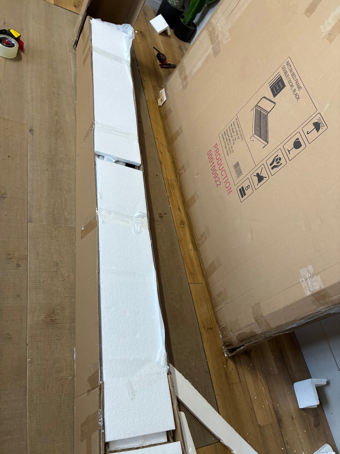 John Lewis Rattan Bed Frame, Double black Rrp £629